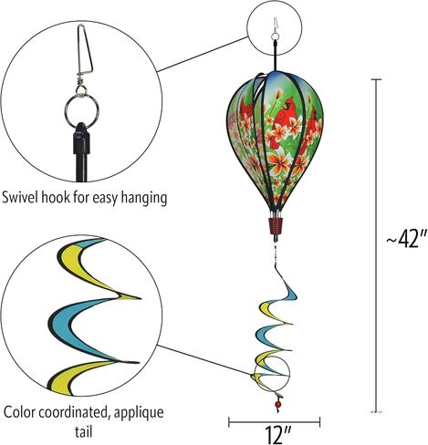 In The Breeze 0984 Red Poppies Hot Air Balloon Spinner-Outdoor Hanging Decoration in Saudi Arabia