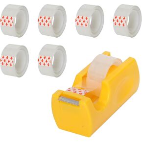 Transparent Tape Roll Tape Dispenser 6 Rolls of Large Capacity Gift Packaging Tape School Home Store Essential Stationery DIY Craft Package