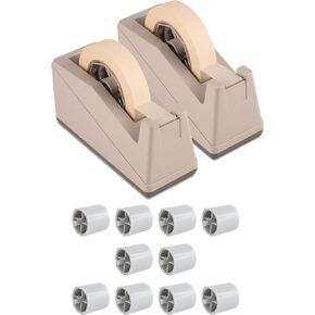 Lichamp 2 Pack Desktop Tape Dispenser حامل مع جوهر كبير 3 بوصات لإخفاء الشريط والمصمم ببديل 1 بوصة ، 10 حزمة