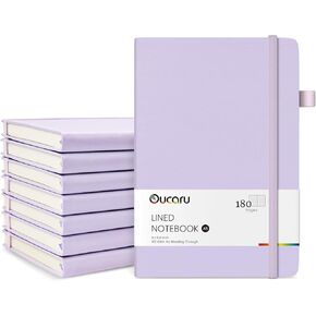 Lined Journal Notebook, 8 Pack, 180 Pages, A5 Journals for Writing, 100 GSM Thick Paper, Small Notebooks Daily Journal for Women Men Work, Business, School, Travel Supplies
