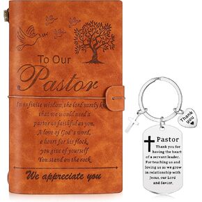 PerKoop Graduation Gifts Inspirational Graduation Journal Leather Journal Writing Drawing Sketchbook Stainless Steel Keychain for Him Her School University College Graduation Gift (Elegant Style)