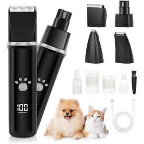 Clippers الكلب Candofly Clippers للاستمالة - USB مع إعادة شحن الكلب PAW TRIMMER PET HAIR GRINDER GARREND