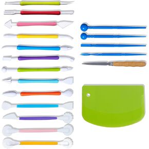 Clay Tools Kit, 25-Piece Pottery Tools with Storage Bag, Air Dry Clay Tools for Kids & Adults, Polymer Clay Tools for Pottery, Dotting, Modeling, Carving, Shaping and Crafting