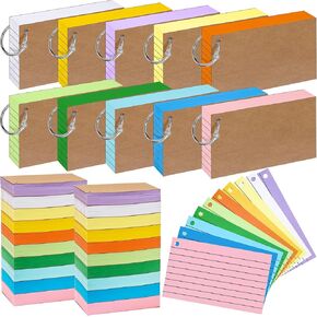2000 PCS Index Cards 3 × 5 بوصات بطاقات فلاش ملونة مع بطاقات وميض محكم بطاقات الفهرس المحكم بطاقات Notecard