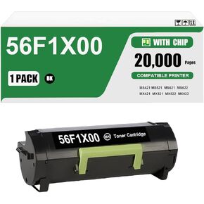 56F1x00 إضافي خرطوشة الحبر عالية العائد متوافقة مع MS421 MS521 MS621 MS622 MX421 MX521 MX522 MX622 طابعات (1 أسود)