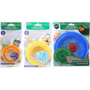 حزمة من ثلاثة (3) صانعي yo-yo السريع: كبير (يجعل 1.75 بوصة yo-yos) ، كبيرة إضافية (يجعل 2-3/8 "yo-yos) ، والجمبو (يجعل 3.5" yo-yos)