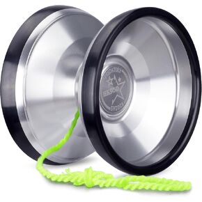 Yoyo المحترف ثنائي المعدن ، Yoyo غير المستجيب للبالغين لاعبين متقدمين Predator 3 Trick Yoyo مع yoyo bearings مع ملحقات yo-yo-الشظية والأسود