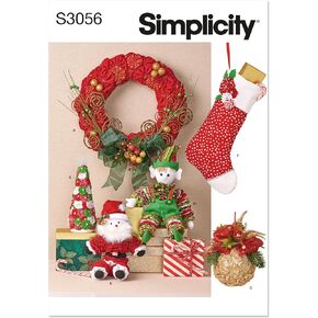 Simplicity SS3056OS Holiday Crafts Pattern Packet ، Design Code S3056 ، حجم واحد ، متعدد الألوان