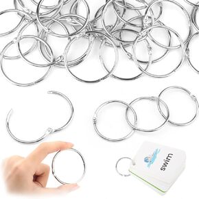30Pcs 2 Inch Metal Loose Leaf Binder Rings,Silver Keychain Key Rings Book Rings,Nickel Plated Metal O Rings for Index Cards, Notebook, Home and School, Office Supplies