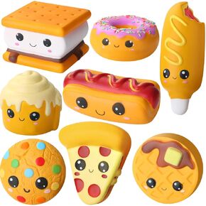 Zhanmai 8 PCS بطيئة الصعود ألعاب الإجهاد رغوة الغذاء في Hot Dog Cake Bread Smore Biscuit Donut للمراهقين البالغين تخفيف إجهاد القلق (نمط الحلوى)