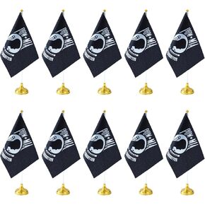 WXTWK 12 Pack American USA POW MIA Desk Flag Small Mini Militar Militar
