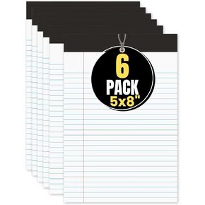 1 intheoffice jr pads 5x8 ، المفترات القانونية الصغيرة. لوحة الملاحظات الضيقة المحكم ، 50 ورقة/وسادة ، 6 عبوات