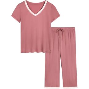Joyaria Cooling Pajamas Set Short Sleeve Ultra Soft PJs Womens Viscose Made from Bamboo Sleepwear S-XXL