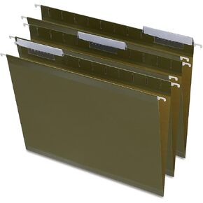 Staples 729554 معاد تدوير مجلدات الملفات المعلقة المعززة 3-TAB LTR GREEN 25/BX