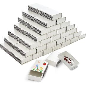 60 Pcs Blank Matches Containers No Matches White DIY Match Holder with Double-Sided Striker Blank Match Storage Boxes Bulk for Wedding Holiday Birthday Party Favors
