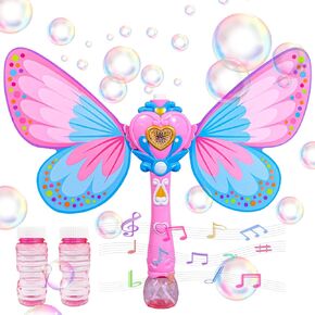 Automatic Butterfly Bubble Wand for Kids,Magic Bubble Machine for Girls,Musical Light Up Bubble Blower,Butterfly Bubbles Maker Toys for Toddlers,Outdoor&Indoor Party Toys Birthday Gift