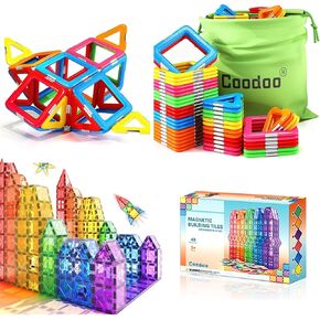 70pcs البلاط المغناطيسي ألعاب STEM للأطفال الصغار - لبنات البناء ما قبل المدرسة التعلم Montessori للبنين والبنات البالغ من العمر 3 سنوات ، أطفال الإبداع الآمن
