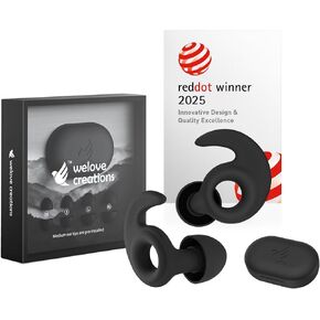 Welove Ultra-Comfy Ear Plugs with First-Ever Cleaner—Ear Plugs for Sleeping, Focus, Travel, and Noise Sensitivity | Hearing Protection | Customizable Fit | 28dB SNR (18dB NRR) Noise Reduction