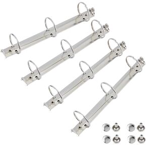 Superfindings 4pcs آلية الموثق 3 حلقات A4 A4 دفتر دفتر البديل مجموعة Metal Clip Ring Binder O Rings Binding Rings Combs ، القطر الداخلي: 4 سم