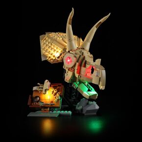 YEABRICKS LED Light for 76969 Jurassic World Dinosaur Fossils: Triceratops Skull Building Blocks Model (Building Set NOT Included)