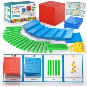 قاعدة عشرة كتل البلاستيك 143 PCS Math Matrativities Ardergarten Counting Counting Conting for Kild