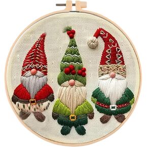 Huacan Embroidery Kits Christmas for Adults Beginner DIY Cross Stitch Stamped Snowman Pattern Stitching Sewing Kit 1 Piece 7.9 x 7.9 Inch