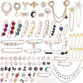 ACHAIRDER 100 PCS سحر للجوارب ， مجموعة سحر الجوارب غير المرغوب فيها مع قلادة للنساء DIY PLING PINS SINGER SOKL SOCK SHARMS KIT BROOCH DIN