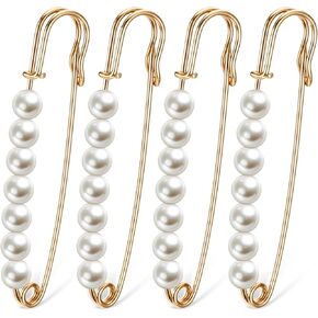 4 PCS PIN PIN BROCH FAUX PEARL BROOCH PINS DICRATITION PANT CLIPS CLIPS CHINKEN CHALL HAWER DIN