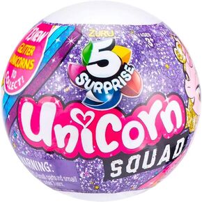 Zuru 5 مفاجأة Glitter Unicorn Squad Series 2 كبسولة قابلة للتحصيل ، الأرجواني ، 1 كبسولة