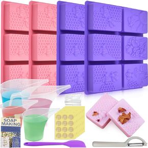 ARTCOME DIY SOAP Make Kit - قوالب ، أدوات قياس وتغليف للصابون المصنوع يدويًا - أدوات صنع الصابون DIY للمبتدئين والمحترفين - مثالية للهدية