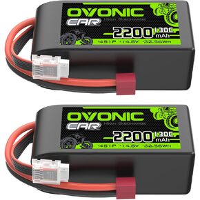 Ovonic 4S Lipo Battery 2200mAh 14.8V 130C Battery Short RC مع موصل T-Style T-Style