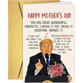 UUEFKTN Funny Mother's Day Card for Mom Stepmom Grandma, Happy Mothers Day Card from Son Daughter Husband, Humorous Gift for Mother Mom Stepmom Grandma Her Women