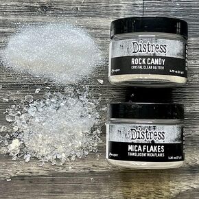 Ranger Ink Bundle Tim Holtz Invent® Glitter - Clear Rock Candy ، و Mica Flakes TDR35879 و TDR69140