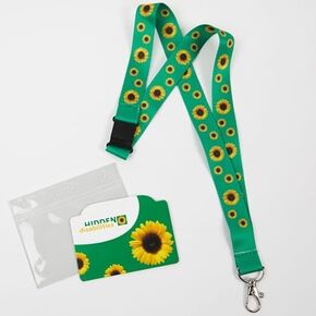 Official Hidden Disabilities Sunflower Lanyard and ID Card for Smaller Person or Child (28"/70cm Lanyard)