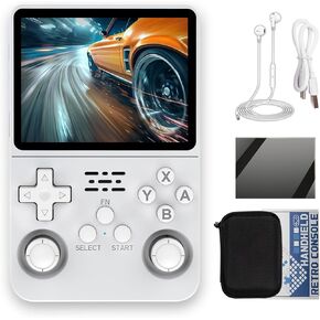 R36S Game Game Console 3.5-in 640*480 IPS OCA Screen 3200MAH ARKOS RK3326 Cyan TRAPPRANT-64GBVER.