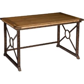 SEI FURNITURE Knightley Tilt Top Drafting Table - 51.5 inch Wide - Oak Wood Finish w/ Antique Brass, Brown