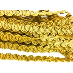 جديلة الخردل ، 1/2 '' -12mm challop ric rac trimings 5 ​​ياردة - خردل Ric Rac Braid