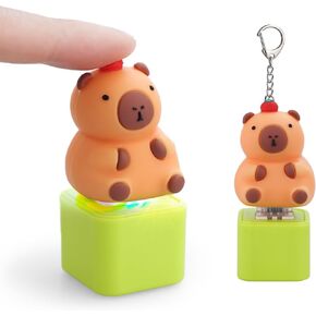 ألعاب لوحة المفاتيح تململ ألعاب لوحة المفاتيح للبالغين مع لعبة LED LID Ceychain Toys Sensory Fun Toys for Ceanitive Delsession （Capybara）