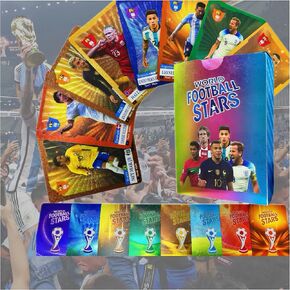 بطاقات تداول كرة القدم في كأس العالم - 55 بطاقة ، ملونة ، 2024-2025 لاعب نجوم تحصيل رسمية مع إحصائيات وبطاقات كرة قدم متينة للأطفال والمشجعين وجامعي البالغين
