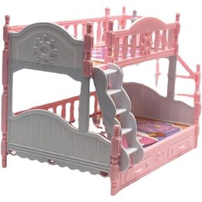 سرير Hemoton Bunk Ster للدمى المصغرة - أثاث غرفة النوم لدمى 8.7 بوصة - ملحقات Dollhouse لـ Miniature Dollhouse Kitchen Party Kit - 1/12