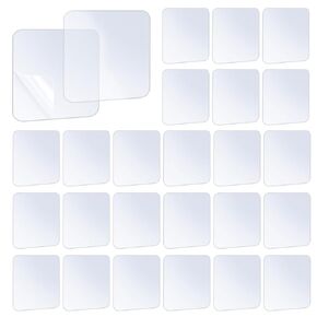 50pcs أشرطة صافية تصاعد مربع منصات ملصقات مزدوجة من جانب التثبيت ، شريط صافٍ قوي لزواج مزدوج للجدران معلقة DIY Craft Home Office Poster Fixing 2.16inch
