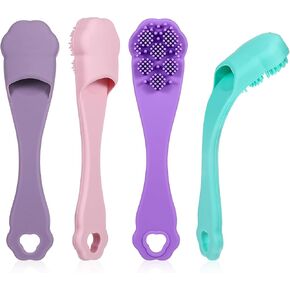 4 Pack Silicone Dog & Cat Finger Toothbrush Kit - Food Grade, Safe, Non-Toxic, Easy Teeth Cleaning, Prevents Bad Breath & Oral Inflammation