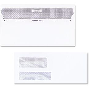 Quality Park 67529 Reveal-N-Seal Double Window No.9 Envelope, White, 500/BX