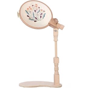 SUKUTU Beech Wood Adjustable Rotated Embroidery Hoop Stand Wooden Embroidery Hoop Holder for Cross Stitch and Embroidery Projects