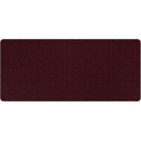 Waves Black Deskpad Full XL Gaming Desk Desk Desk Desk Bad مع حواف مخيطية 5 ملم سميكة غير قابلة للانزلاق مقاومة للماء كمبيوتر محمول كمبيوتر Mousepad للمكتب والمنزل-35.4 × 15.7 في