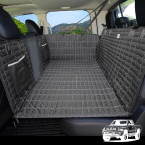 Back Seat Extender for Dogs Truck, Large Hard Bottom Car Seat Cover for Dogs, Waterproof Dog Hammock for Full Size Truck for Ford F-Series/RAM 1500/Silverado/Sierra