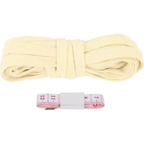 PATIKIL Flat Drawstring Cord 10mm x 5 Yd, Draw String Replacement Flat Rope Soft Cotton Hoodie String Cords Roll with Ruler for Sweatpants Shorts Pants Strap Garment, Dark Brown