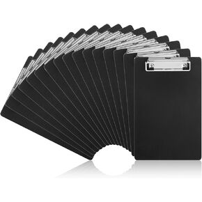 16 حزمة قصاصات صغيرة 6 × 9 بوصات مصغرة مع كليف حامل القلم A5 Memo Clipboard Plastic Pocket Boardboard مع مقطع ملف تعريف لمطعم Office Restaurant Hotel (أسود)