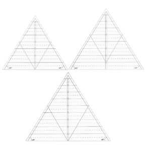 Benecreat 3pcs 60 درجة المثلث حاكم خياطة اللحف ، 8/9/10 بوصة مثلث قالب اللحف أكريليك حكام خياطة خياطة لخياطة النمط النمط DIY Craft