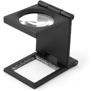 Yosoo Microscope Zinc Alloy Folding Magnifier Loupe with Scale for Textile Optical Foldable Magnifying Glass 10X